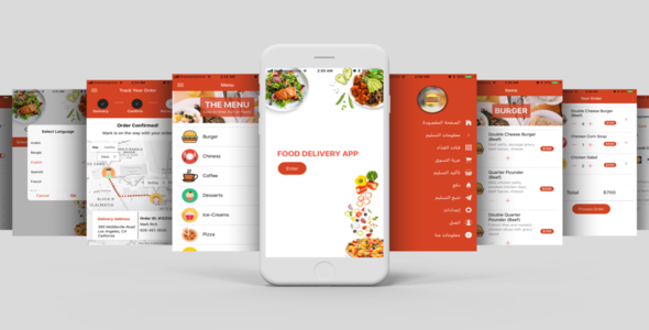 دانلود سورس codecanyon – Restaurant Food Delivery App Supports Multiple Language i18n